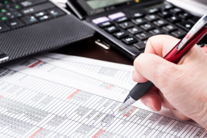 Business woman working with documents in office